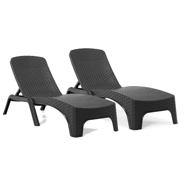 Rainbow Outdoor Roma Set of 2 Chaise Lounger-Anthracite RBO-ROMA-ANT-2CL - main